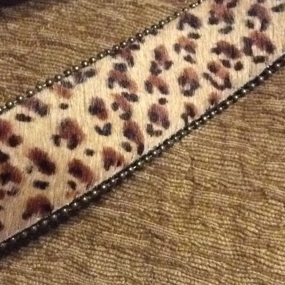 Leopard print hair on hide belt size 30/32 - Picture 4 of 4